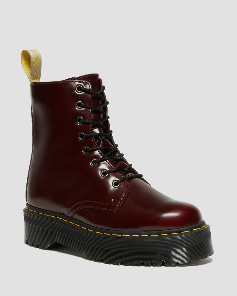 Men\'s Dr Martens Vegan Jadon II Platform Boots Pink / Red | AU 566LIS